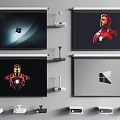 Modern Projector Projection Curtain 3d model