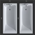 Modern White Bathtub With Various Sizes For Bathroom Interior Design 3d model