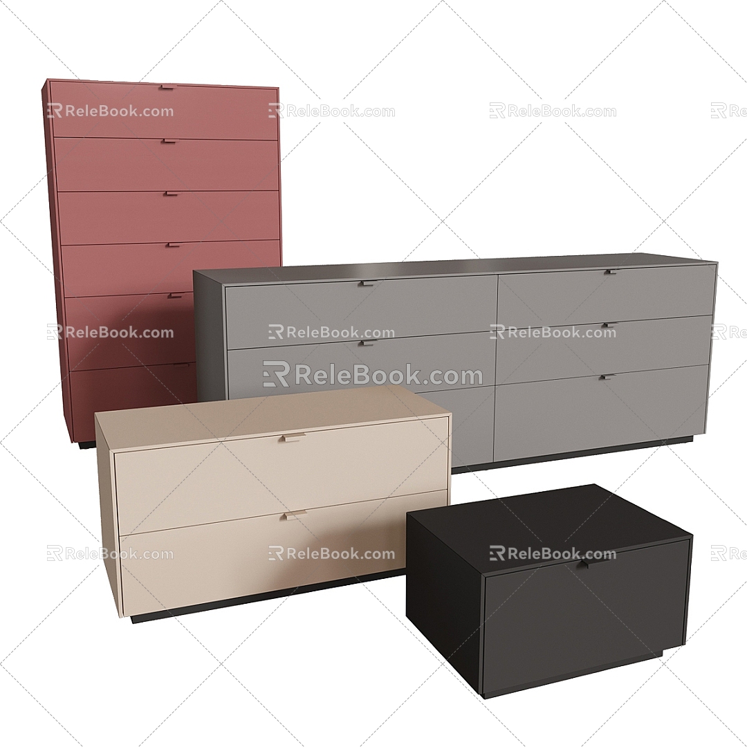 Modern Simple Decorative Cabinet Bedside Cabinet 3d model