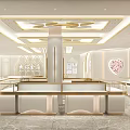 Elegant Modern Jewelry Store Interior With Luxury Display Counters And Lighting 3d model