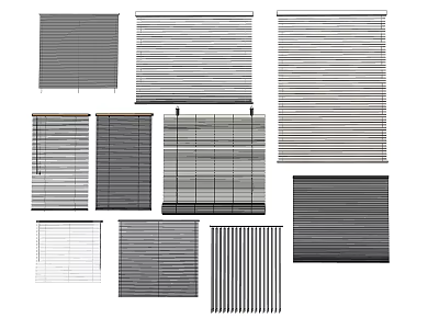 Modern venetian blinds venetian blinds roller blinds gauze blinds combination 3d model