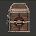 Vintage Wooden Chest with Metal Clasps and Lock for Daily Storage Needs