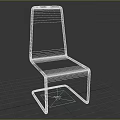 Stylish Modern Single Chair With Silver Metal Frame And Beige Upholstered Seat