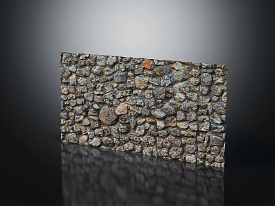 Wood And Stone Decorative Wall Panel With Natural Texture For Interior Design 3d model