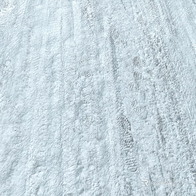 Beautiful Snowy Landscape with White Textured Surface and Natural Footprint Patterns 3d model 