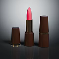 High Quality Cosmetics Lipstick With Pink Shade Brown Packaging And Elegant Design