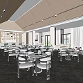 Modern Reception Area Sales Office Negotiation Area Water Bar Counter Negotiation Table and Chair Sand Table Chandelier Hall Lobby 3d model