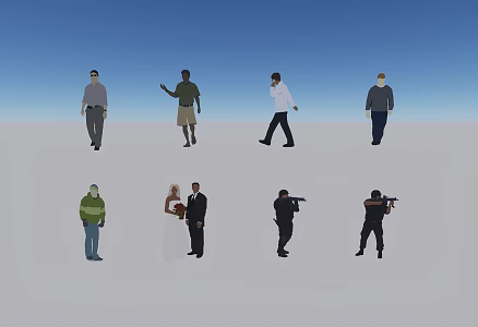 Modern figure fashion man combination 3d model