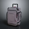 Gray Modern Rolling Suitcase With Retractable Handle Exterior Pockets And Smooth Wheels 3d model