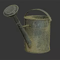 Vintage Metal Watering Can With Long Spout And Rustic Handle For Home Garden Use