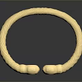 Elegant Shiny Gold Bracelet With Braided Texture And Animal Head Ends For Daily Wear