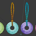 Three-Shading Two-Shading Jade Jade Peibao Jade Heshibi Round Jade Game Wind Hand-painted Wind Realistic Wind Low Face Number 3d model