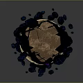 Elegant Deep Blue Decorative Column With Golden Rings And Smooth Design