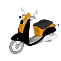 Stylish Yellow and Black Scooter With Black Seat Rearview Mirrors and Wheels