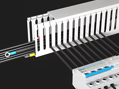 Switch Panel With Internal Wires And Components For Electrical Installation 3d model