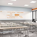 Modern Classroom Tutoring Cram School Classroom 3d model