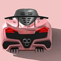 Pink Electric Toy Car With Streamlined Design Black Roof And Alloy Wheels