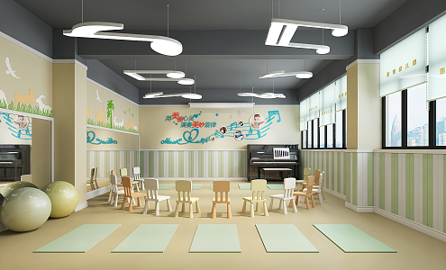 Nordic Kindergarten Dance Room 3d model