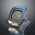 Stylish Silver Fashion Watch With Square Dial And Metallic Band Design