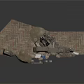 Ancient Stone Gate Scene With Statues And Broken Pavement Structures