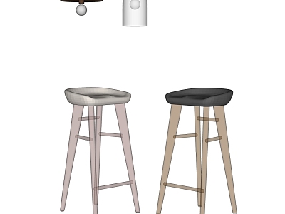 Modern Bar Stool Bar Chair Bar Chair Combination Wooden Bar Chair model