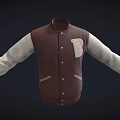 Classic Maroon Baseball Jacket With Gray Sleeves Letter B On Chest And Button Closure