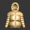 Yellow Hooded Puffer Jacket Featuring Puffy Body Striped Sleeves And Zip Closure