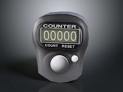 Black Portable Digital Electronic Counter With 00000 Display And Reset Button 3d model