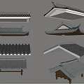 Traditional Chinese Roof Tile Components With Various Styles And Wooden Supports