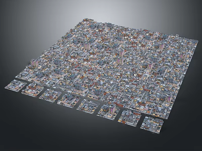Detailed Urban City Model With Dense Buildings And Various Architectural Layouts 3d model