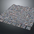 Detailed Urban City Model With Dense Buildings And Various Architectural Layouts