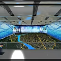 Commercial Equipment for Urban Planning Display with Large Screens and Detailed Model in Exhibition Hall