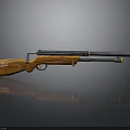 Classic Double Barrel Shotgun With Wooden Stock Black Barrels And Red Logo
