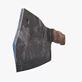 Vintage Kitchen Cleaver With Wooden Handle And Worn Blade Texture For Cooking
