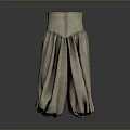 Daily Life Essential Loose Fit Beige Fabric Pants With Elastic Waist And Cuffed Hem
