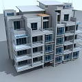 Modern Semi Detached Villa Exterior With Multiple Balconies And Large Glass Windows