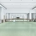 Spacious Fitness Studio With Mirrored Walls Ballet Barres Green Flooring And Exercise Balls