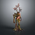 Moss Covered Tree Humanoid Creature Character With Root Legs And Branch Arms 3d model