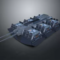 Futuristic Armored Tank With Multiple Cannons And Complex Structure