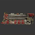 Vintage Steam Train Model With Red And Silver Body Wheels Chimney And Cabin