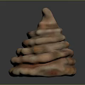 3D Rendered Stacked Reddish Brown Textured Object With Reflective Base and Dark Background