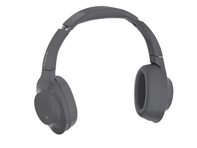 Gray Wireless Over Ear Headphones With Modern Design And Comfortable Fit 3d model