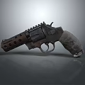 Vintage Revolver With Holed Metal Body And Cloth Wrapped Worn Grip