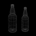 Two Green Biggers Beer Glass Bottles With Transparent Body And Labels