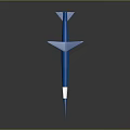 Blue Missile Weapon Design With Pointed Nose White Section And Tail Fins