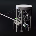 Large Industrial Storage Tank Equipment With Conveyor Arm And Metal Structure