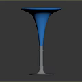 Modern Blue Bar Table With Sleek Design And Metallic Base
