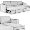 Modern Gray Sectional Sofa With Open Storage Compartment And Comfortable Design 3d model
