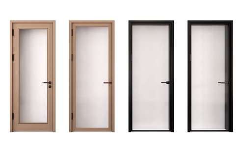 Modern Door Single Door Toilet Door Glass Door Changhong Glass 3d model