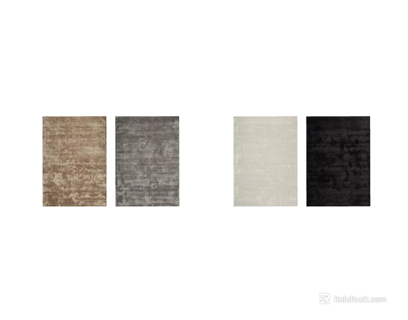 Stylish Square Rugs in Brown Gray Beige Black Tones for Home Decor 3d model 